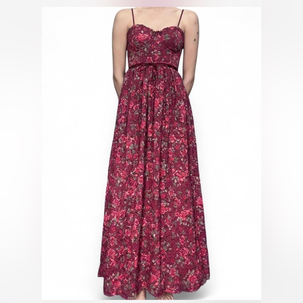 Altar'd State Burgundy Floral Maxi Dress